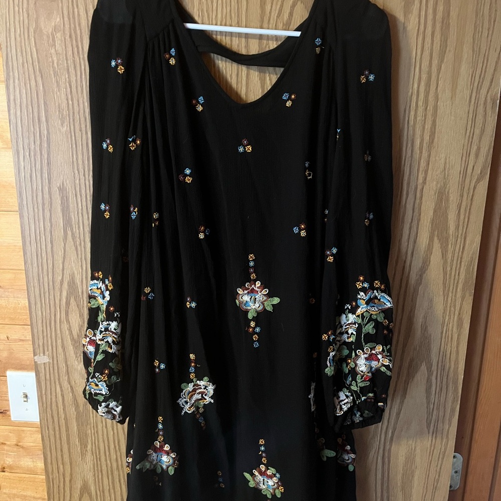 Free People Black Floral Dress
